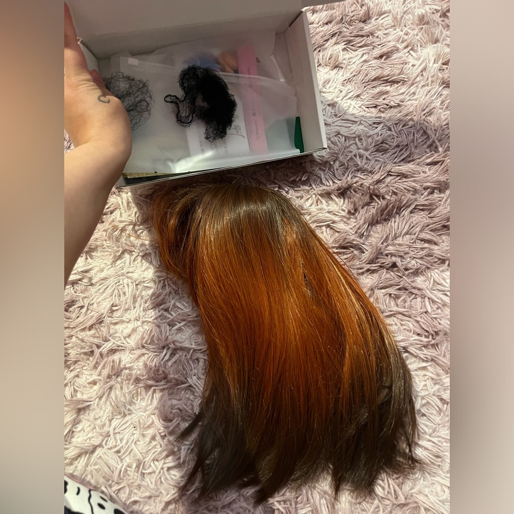 Auburn Orange Bob Wig Heat Resistent Wig